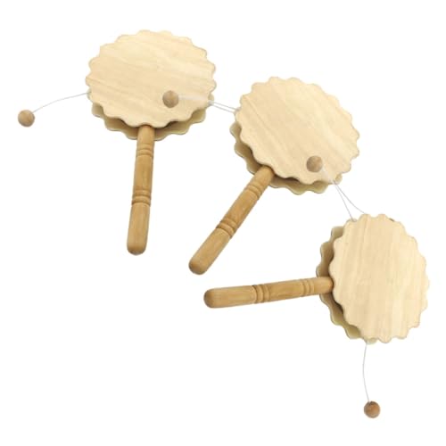FONDOTIN 3Stücke Unbemalte Holz Trommel für DIY Malspielzeug zum Gestalten und Musizieren Handheld Musikinstrument für Bastelprojekte von FONDOTIN