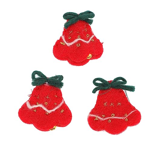 FONDOTIN 3Stücke Weihnachtsglocken Form Applique Patches für DIY Weihnachtsbaumdekoration Bastelprojekte und Festliche Kleidung von FONDOTIN