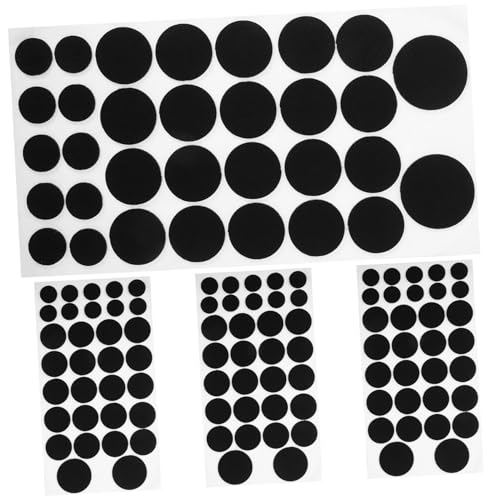 FONDOTIN 4 Blätter Selbstklebende Filz Kreise DIY Filz Pads für Handgemachte Bastelprojekte Schwarze Filzpunkte mit Fleckenmuster für Kleidung und Haustierzubehör von FONDOTIN