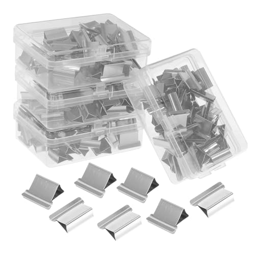 FONDOTIN 4 Boxen Binder Clips Nachfüllpack Robuste Metall klammern für Bürobedarf Wiederverwendbare Dokumentenhalter Kompakte Heftklammern für Studium und Büro Praktische Clip box mit von FONDOTIN
