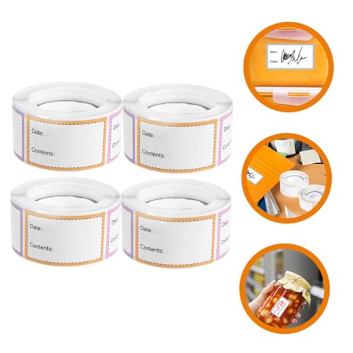 FONDOTIN 4 Rollen Abnehmbare Selbstklebende Lebensmittelaufkleber für Gefrierbehälter mit Beschreibbarer Fläche Vielseitige Vorratsetiketten für Küche und Kühlschrank Praktische FONDOTIN 4 Rollen Abnehmbare Selbstklebende Lebensmittelaufkleber für Gefrierbehälter mit Beschreibbarer Fläche Vielseitige Vorratsetiketten für Küche und Kühlschrank Praktische von FONDOTIN