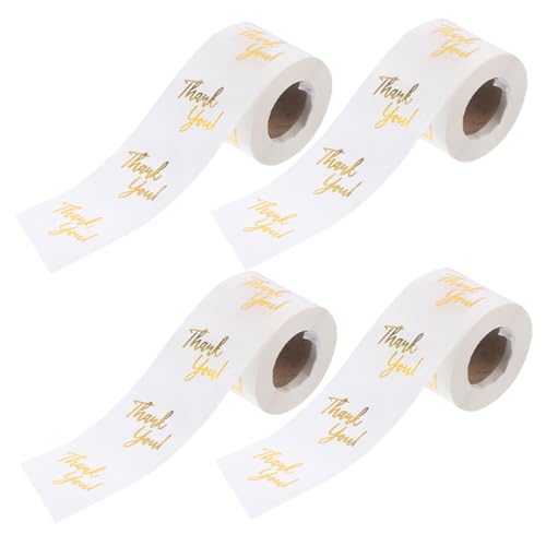 FONDOTIN 4 Rollen Danke Aufkleber Transparente Selbstklebende Rundetiketten für Verpackung Hochwertige Goldene Siegelaufkleber für Hochzeiten Feiern Unternehmen FONDOTIN 4 Rollen Danke Aufkleber Transparente Selbstklebende Rundetiketten für Verpackung Hochwertige Goldene Siegelaufkleber für Hochzeiten Feiern Unternehmen von FONDOTIN