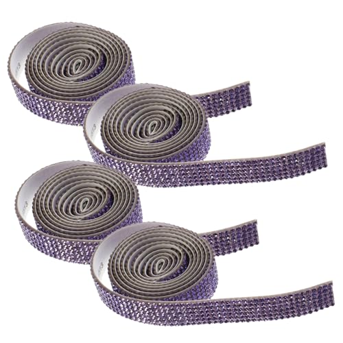 FONDOTIN 4 Rollen Strass Applikationen zum Aufbügeln DIY Schmucksteine für Brautgürtel Kleidung Verzierung Selbstklebend Nähen Geeignet Breit Bastelrolle von FONDOTIN