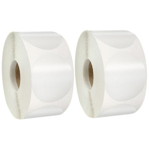 FONDOTIN 4 Rollen Transparente Runde Dichtungsaufkleber Wetterfeste Verpackungs etiketten mit Permanentem Kleber für Geschenkboxen Einfach Abziehbar Öl Schmutzresistent von FONDOTIN