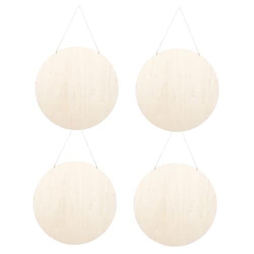 FONDOTIN 4 Satz Teiliges Runde Naturbelassene Holzscheiben Unvollendete DIY Holzplatten zum Bemalen Basteln Kunsthandwerk Türschilder Holzstücke FONDOTIN 4 Satz Teiliges Runde Naturbelassene Holzscheiben Unvollendete DIY Holzplatten zum Bemalen Basteln Kunsthandwerk Türschilder Holzstücke von FONDOTIN