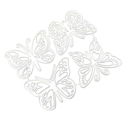 FONDOTIN 4 Stück DIY Schmetterlings Stanzformen Hochfestem Kohlenstoffstahl für Scrapbooking Kartenherstellung und Kreative Dekoration Robust und Langlebig von FONDOTIN