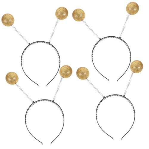 FONDOTIN 4 Stück Glitzernde Haarreifen mit Schaumstoffkugeln Teiliges Bequeme Passform Party und Karnevalskostüm Accessoires für Damen und Cosplay von FONDOTIN