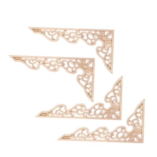 FONDOTIN 4 Stück Holzornamente Möbelapplikationen Unbemalt Geschnitzte Eck dekorationen DIY Holzdeko zum Bemalen für Schrank Tür Bett Wandverzierung Vintage Stil FONDOTIN 4 Stück Holzornamente Möbelapplikationen Unbemalt Geschnitzte Eck dekorationen DIY Holzdeko zum Bemalen für Schrank Tür Bett Wandverzierung Vintage Stil von FONDOTIN