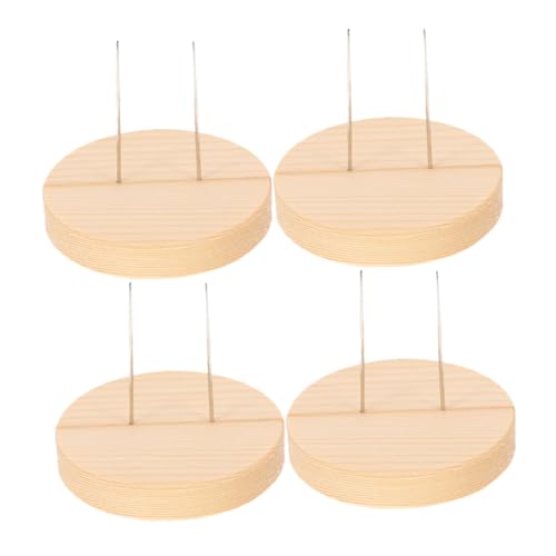 FONDOTIN 4 Stück Holzsockel Puppenständer Stabile Basis für Häkel Filzpuppen Vielseitiger Doll Display Support Langlebiger Puppenhalter für DIY Handarbeit und Puppenfiguren Präsentation von FONDOTIN