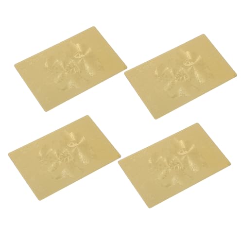 FONDOTIN 4 Stück Leibwächterkarte Tibetische Amulettkarte Frühlingsfestkarte Charme Chinesische Feng Shui Amulettkarte Erfolgskarte Allgemeine Glückskarten Golden Kupfer von FONDOTIN