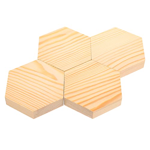 FONDOTIN 4 Stück Sechseckige Holzscheiben Kiefernholz Unbearbeitete DIY Bastelrohlinge zum Malen und Schnitzen für Kreative Dekoration FONDOTIN 4 Stück Sechseckige Holzscheiben Kiefernholz Unbearbeitete DIY Bastelrohlinge zum Malen und Schnitzen für Kreative Dekoration von FONDOTIN