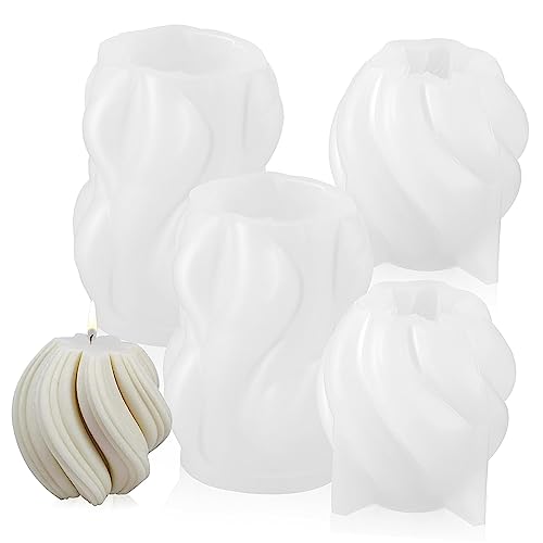 FONDOTIN 4 Stück Silikon Kerzenformen für Diy Aromakerzen Flexible Gießformen Hochwertigem Silikon für Duftkerzen und Projekte von FONDOTIN