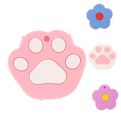 FONDOTIN 4 Stück Silikon Schlüsselcover Katzenpfoten Blumenmotiv Bunte Schlüsselkappen Leichte Schlüsselanhänger Praktische Schlüsselschutz Accessoires Geschenkidee von FONDOTIN