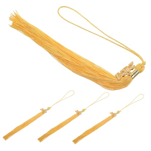 FONDOTIN 4 Stück Teiliges Abschlussquasten in Gold Langlebige Abschlusskappen Anhänger Dekorative Graduations Accessoires für Abschlussfeier und Erinnerungsstücke von FONDOTIN