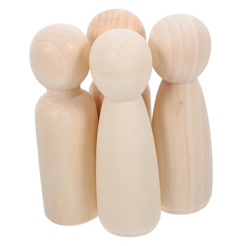 FONDOTIN 4 Stück Teiliges DIY Holz puppen Holzfiguren zum Bemalen Glatte Oberfläche Kreative Bastelfiguren für Feinmotorik und Fantasie FONDOTIN 4 Stück Teiliges DIY Holz puppen Holzfiguren zum Bemalen Glatte Oberfläche Kreative Bastelfiguren für Feinmotorik und Fantasie von FONDOTIN