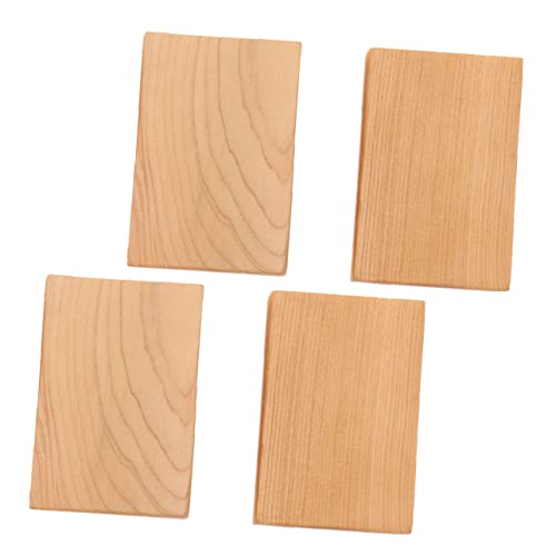 FONDOTIN 4 Stück Teiliges Dicke Glatte Unbehandelte Holzblöcke Rechteckig zum Basteln Bemalen Schnitzen und Schmuckherstellung Naturfarbene DIY Holzklötze für Kreative Handwerksprojekte von FONDOTIN