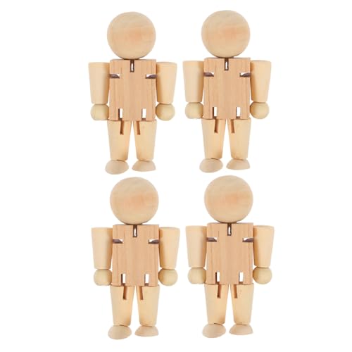 FONDOTIN 4 Stück Teiliges Holzfiguren zum Bemalen Diy Roboter Puzzle Unbehandeltem Holz Anpassbare Figuren für Kreative Kunstprojekte Große Holzpuppen für Erwachsene FONDOTIN 4 Stück Teiliges Holzfiguren zum Bemalen Diy Roboter Puzzle Unbehandeltem Holz Anpassbare Figuren für Kreative Kunstprojekte Große Holzpuppen für Erwachsene von FONDOTIN