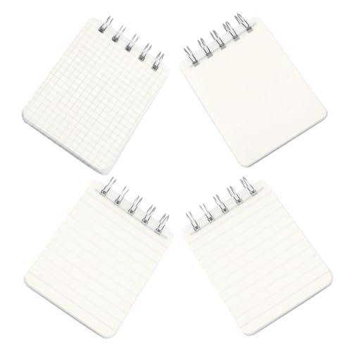 FONDOTIN 4 Stück Teiliges Notizblock Mini Schreibblock mit Liniertem Blanko und Kariertem Papier Kompakt und Vielseitig für Schule Büro und Unterwegs Seiten Je Block von FONDOTIN