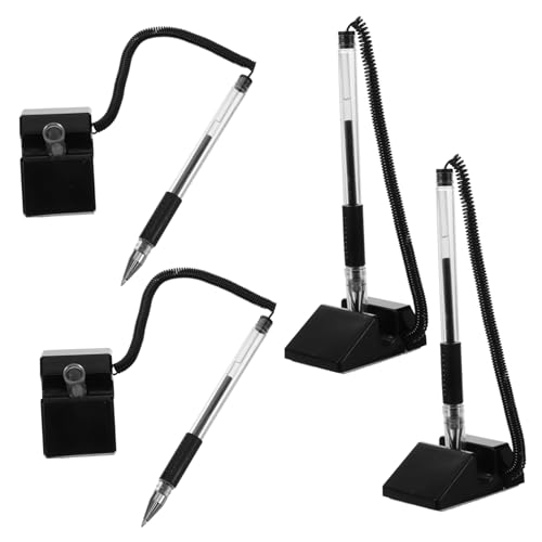 FONDOTIN 4 Stück Teiliges Schwarzer Signatur Kugelschreiber mit Stabilem Stifthalter Ergonomisch Gestaltet für Büro Bank und Hotel Vertikale Tischhalterung für Einfache Nutzung und FONDOTIN 4 Stück Teiliges Schwarzer Signatur Kugelschreiber mit Stabilem Stifthalter Ergonomisch Gestaltet für Büro Bank und Hotel Vertikale Tischhalterung für Einfache Nutzung und von FONDOTIN