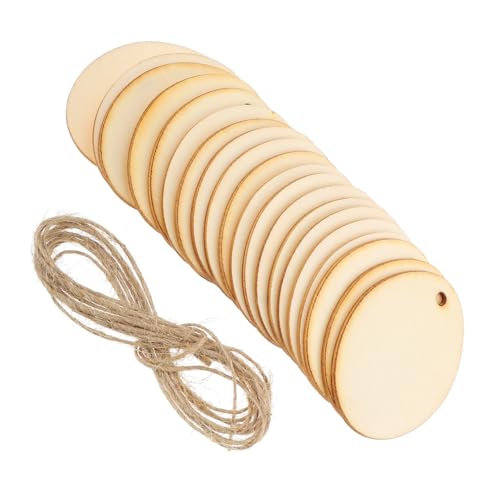 FONDOTIN 40 Stück Ostereier Holzanhänger Blanko DIY Holzscheiben zum Bemalen Osterdeko Aufhängen Rustikal Vielseitig für Basteln und Wohnaccessoires von FONDOTIN