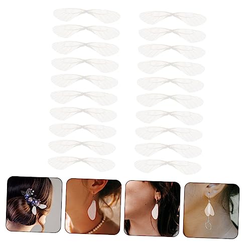 FONDOTIN 40 Stück Teiliges Libellenflügel aus Organza für DIY Ohrschmuck und Haarschmuck Leichte Realistische Flügelanhänger zum Basteln von Ohrringen Kopfschmuck Geschenkidee für von FONDOTIN