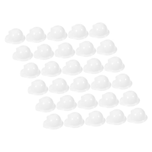 FONDOTIN 40 Stück Teiliges Miniatur Sicherheitshelme aus Kunststoff Mini Bauhelme für Puppen Leichte und Bequeme Kopfbedeckungen für Puppendekoration Kostüm und Partyzubehör Weiße Mini von FONDOTIN