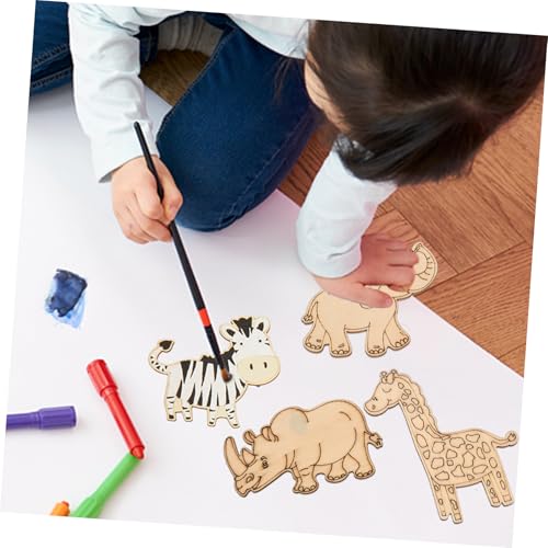 FONDOTIN 40 Stück Unvollendete Holzscheiben Tierformen zum Bemalen DIY Basteln Beidseitig Bemalbar Sichere Holz ausschnitte für Vielseitige Holztiere für Party Wohnraumdeko von FONDOTIN