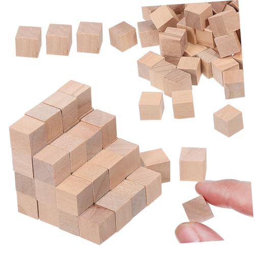FONDOTIN 400 Stück Kleine Holzklötzchen Bastelwürfel Blanko Würfel Naturholz Quadratisch DIY Basteln Kreativitätsfördernd Sichere Verarbeitung von FONDOTIN
