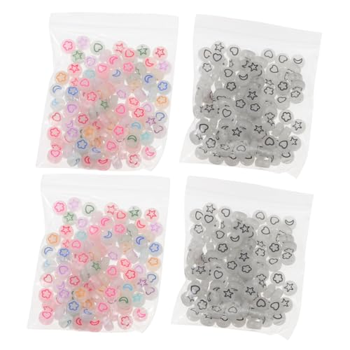 FONDOTIN 400 Stück Leuchtperlen zum Auffädeln DIY Schmuckperlen mit Kleinem Bunte Acrylperlen für Armbänder Halsketten Anhänger Basteln mit Familie und Freunden von FONDOTIN