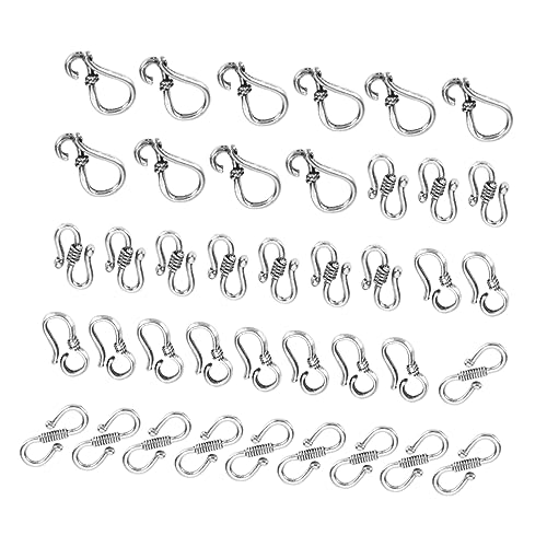 FONDOTIN 40Stücke S Förmige Verschlüsse Tibetischer Silberlegierung für Schmuck Vielseitige Schmuckverbinder und Kettenverschluss für Armbänder und DIY Projekte von FONDOTIN
