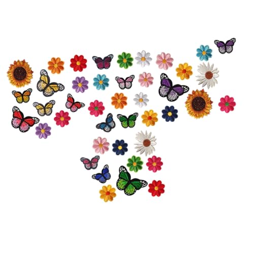 FONDOTIN 42 Stück Teiliges Bestickter Applikationen Bunte Blumen Schmetterling Cartoon Patches zum Aufnähen für Kleidung Rucksack Hut DIY Textildekoration FONDOTIN 42 Stück Teiliges Bestickter Applikationen Bunte Blumen Schmetterling Cartoon Patches zum Aufnähen für Kleidung Rucksack Hut DIY Textildekoration von FONDOTIN