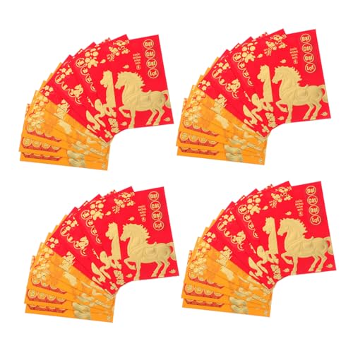 FONDOTIN 48 Stück Teiliges Rote Glücksgeldumschläge Pferdejahr Vietnamesisch Chinesisch Neujahr Lai See Umschläge Mit Kreativem Design Feinem Papier Für Frühlingsfest Tradition FONDOTIN 48 Stück Teiliges Rote Glücksgeldumschläge Pferdejahr Vietnamesisch Chinesisch Neujahr Lai See Umschläge Mit Kreativem Design Feinem Papier Für Frühlingsfest Tradition von FONDOTIN