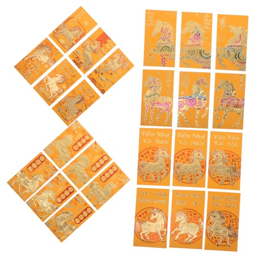 FONDOTIN 48 Stück Teiliges Rote Umschläge Vietnamesische Pferde Zodiac Umschläge für Neujahr und Hochzeit Traditionelle Lunar Year Geldumschläge mit Pferde Vielseitig für Frühlingsfeste von FONDOTIN