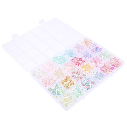 FONDOTIN 480 Stück Acrylperlen Glas Runde Spacer zum Auffädeln für Schmuckherstellung DIY Armbänder Halsketten Basteln mit Fächern Box von FONDOTIN