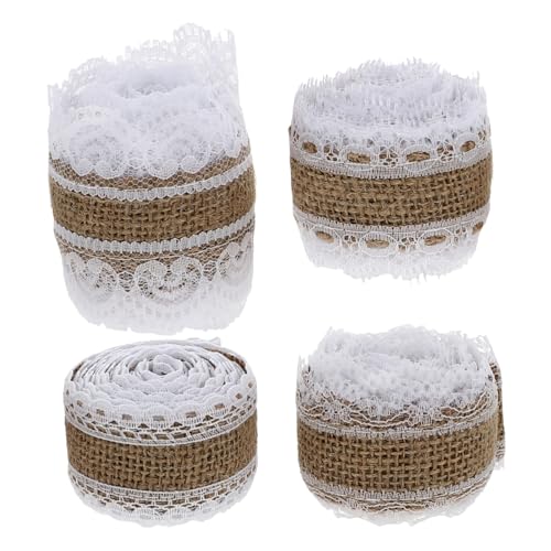 FONDOTIN 4Rollen Spitzenbesatz Geschenkbänder Weihnachtsdeko Hochzeitsvorräte Individuell Zuschneidbar für Schneiderläden und Geschenkverpackungen FONDOTIN 4Rollen Spitzenbesatz Geschenkbänder Weihnachtsdeko Hochzeitsvorräte Individuell Zuschneidbar für Schneiderläden und Geschenkverpackungen von FONDOTIN