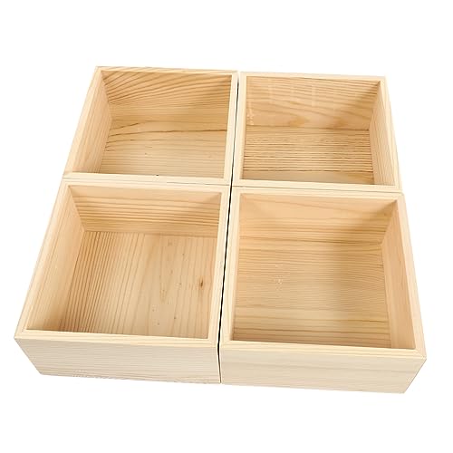 FONDOTIN 4Stücke Holz Schmuckaufbewahrungsbox Organisator Für Schmuck Unbehandelte Holzbox Retro Schmuck Lagerung Kasten Und Dekoration von FONDOTIN
