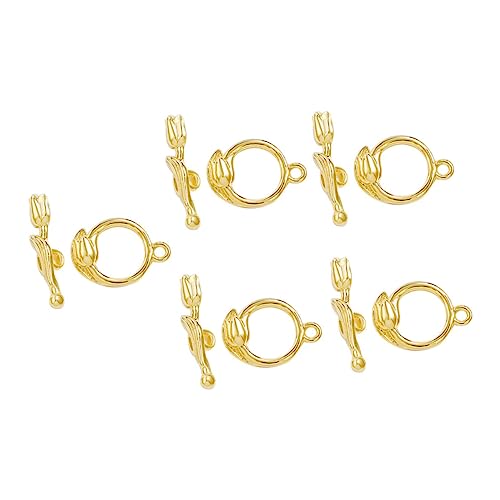 FONDOTIN 5 Sätze Ot Knebelverschlüsse Goldfarben Schmuckverschluss für DIY Halsketten Armbänder Metallverbindung Endklammern T Bar Verschlüsse Bohrung FONDOTIN 5 Sätze Ot Knebelverschlüsse Goldfarben Schmuckverschluss für DIY Halsketten Armbänder Metallverbindung Endklammern T Bar Verschlüsse Bohrung von FONDOTIN