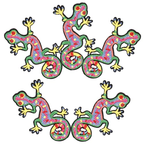FONDOTIN 5 Stück Cartoon Gecko Aufnäher zum Aufnähen Bunte Tier Applikationen für Kleidung Jacken DIY Stoffpatches zum Reparieren und Dekorieren von Jeans Rucksäcken FONDOTIN 5 Stück Cartoon Gecko Aufnäher zum Aufnähen Bunte Tier Applikationen für Kleidung Jacken DIY Stoffpatches zum Reparieren und Dekorieren von Jeans Rucksäcken von FONDOTIN