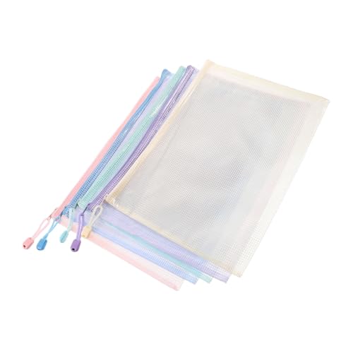 FONDOTIN 5 Stück Farbige Dokumententaschen mit Reißverschluss Wasserabweisende Mesh design Aufbewahrungstaschen für Dateien Verschleißfest Flacher Zipper Vielseitig für Büro Schule und FONDOTIN 5 Stück Farbige Dokumententaschen mit Reißverschluss Wasserabweisende Mesh design Aufbewahrungstaschen für Dateien Verschleißfest Flacher Zipper Vielseitig für Büro Schule und von FONDOTIN