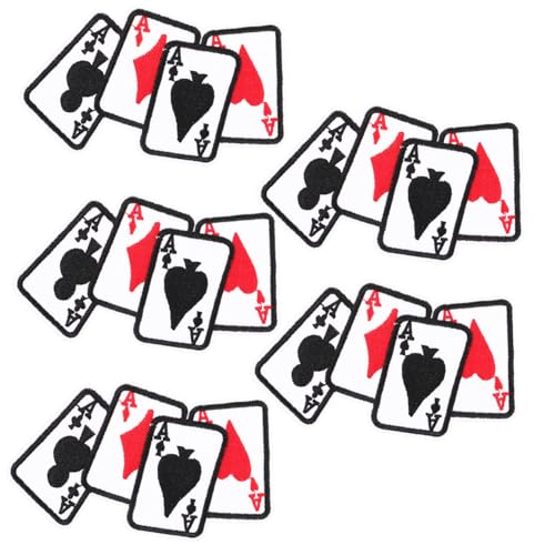 FONDOTIN 5 Stück Poker Aufnäher Selbstklebende Stickereien für Kleidung Hüte Taschen DIY Reparatur und Dekorationspatches Sicherem Stoffmaterial von FONDOTIN
