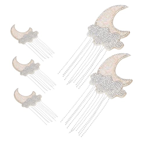 FONDOTIN 5 Stück Reparatur Flicken Für Hosen Kristall Flicken Kleidungsflicken Hosen Reparaturflicken Mond Glitzer Jeans Strass Band Selbstklebendes von FONDOTIN
