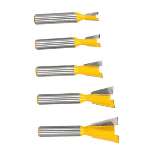FONDOTIN 5 Stück Teiliges Dovetail Fräser aus Verschleißfestem Hartmetall mit Hitzebeständiger Beschichtung Langlebige Holzfräser für Präzise Nutfräsungen an Möbeln und von FONDOTIN