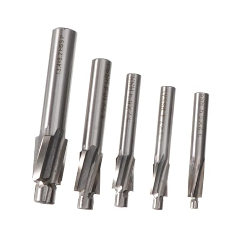 FONDOTIN 5 Stück Teiliges Hochleistungs Senker Fräser Bohrer Cnc Gerade Schaft Hartstahl Hochpräzise Metallbearbeitung für Stahl Edelstahl Aluminium Schraubenlochbearbeitung von FONDOTIN