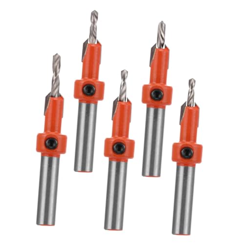 FONDOTIN 5 Stück Teiliges Holz Senkbohrer Set mit Selbstschneidender Stufenbohrung Präzise Senklochbohrer für Holzarbeiten Robustes Chamfer Bit Set für Möbelmontage und DIY Projekte von FONDOTIN