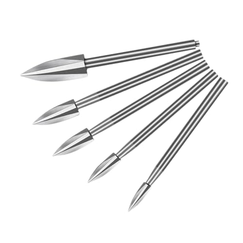 FONDOTIN 5 Stück Teiliges Holzbohrer aus Weißstahl Schnelles Holzfräsen Kompatibel mit Rotary Tools Präzise Holzschnitzwerkzeuge für DIY Holzarbeiten und Gravieren Langlebig und von FONDOTIN