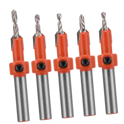 FONDOTIN 5 Stück Teiliges Kegelsenker Bohrer für Holzbearbeitung Langlebige Stahlklingen Schnelles und Präzises Versenken von Schraubenlöchern Öffnungsbereich Inklusive Hex Schlüssel für von FONDOTIN