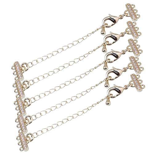 FONDOTIN 5 Stück Teiliges Kettenverlängerung für und Armbänder DIY Schmuckherstellung Goldfarbene mit Zirkonia Verzierte Verlängerungsketten für Designs FONDOTIN 5 Stück Teiliges Kettenverlängerung für und Armbänder DIY Schmuckherstellung Goldfarbene mit Zirkonia Verzierte Verlängerungsketten für Designs von FONDOTIN