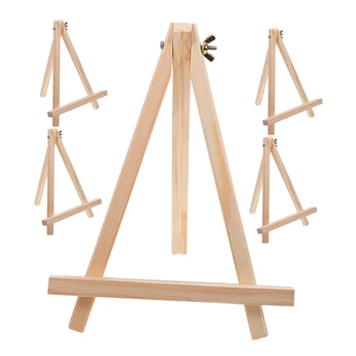 FONDOTIN 5 Stück Teiliges Kleine Holz staffeleien Dreibeinige für Bilder Fotos Kleine Leinwände und Dekoration Vielseitig für Büro Ausstellung Hochzeit und Kunstveranstaltungen von FONDOTIN