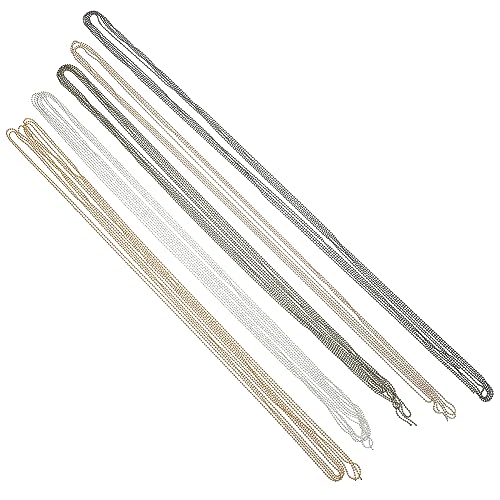 FONDOTIN 5 Stück Teiliges Metallkette für DIY Schmuckherstellung Perlenkette Geeignet für Halsketten Schlüsselanhänger und Mehr Silber Gold Antikbronze Gunmetal und Gold von FONDOTIN
