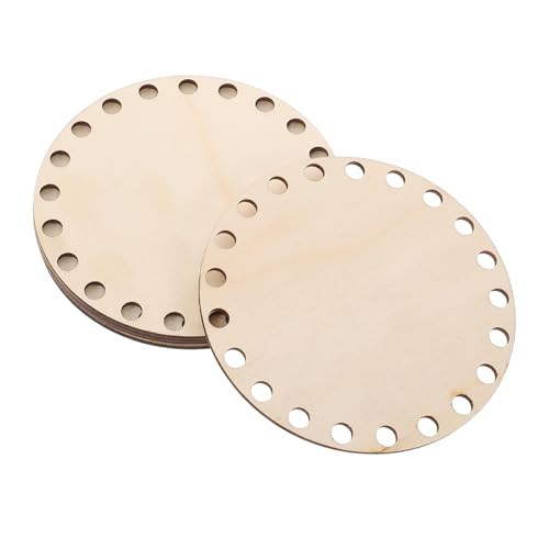 FONDOTIN 5 Stück Teiliges Mini Holzrahmen für DIY Stickerei Lochplatte für Häkelkorb Böden Rundes Holz für Handarbeiten Kreative Bastelprojekte Leicht und Tragbar von FONDOTIN